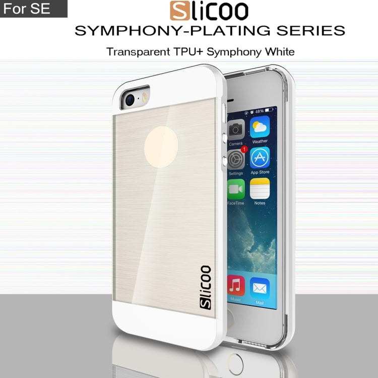 SLiCOO Concise Fashion Separable Brushed Texture Transparent TPU + Electroplating PC Combination Case for iPhone 5 & 5s & SE