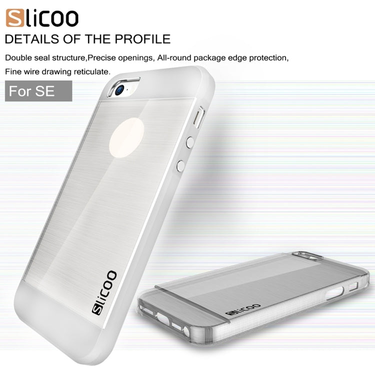 SLiCOO Concise Fashion Separable Brushed Texture Transparent TPU + Electroplating PC Combination Case for iPhone 5 & 5s & SE