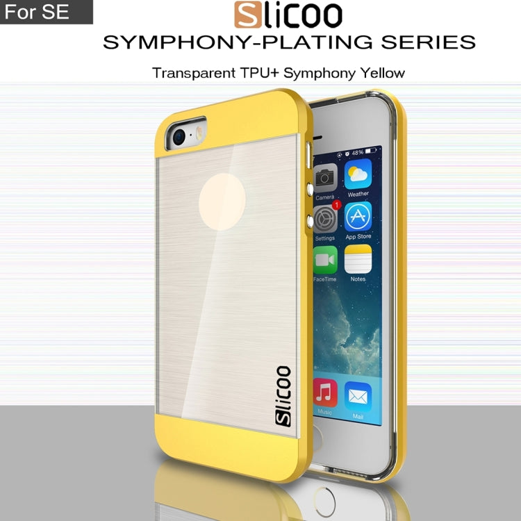 SLiCOO Concise Fashion Separable Brushed Texture Transparent TPU + Electroplating PC Combination Case for iPhone 5 & 5s & SE
