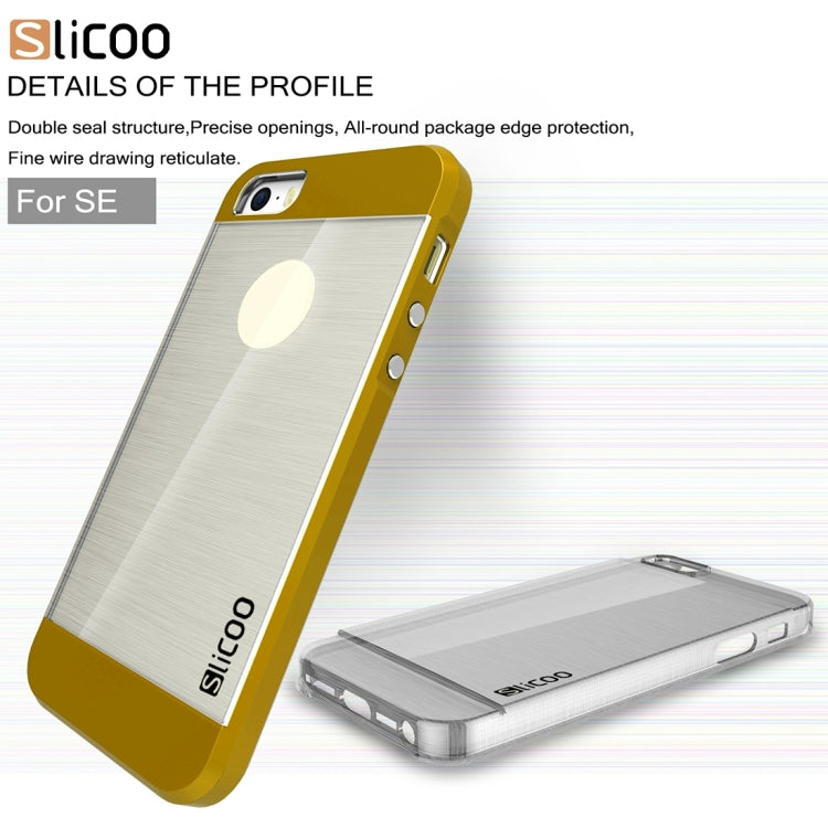 SLiCOO Concise Fashion Separable Brushed Texture Transparent TPU + Electroplating PC Combination Case for iPhone 5 & 5s & SE