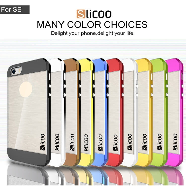 SLiCOO Concise Fashion Separable Brushed Texture Transparent TPU + Electroplating PC Combination Case for iPhone 5 & 5s & SE