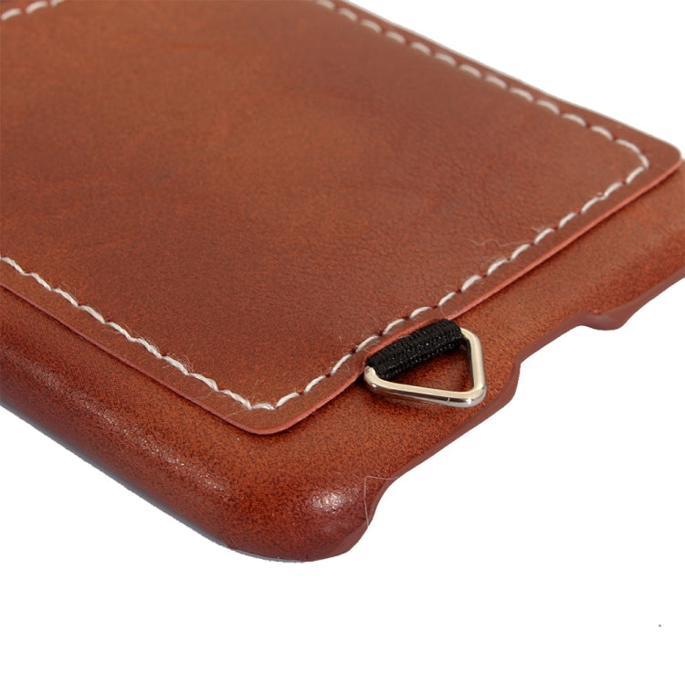 For iPhone X / XS PC + Leather Paste Crystal Texture Protective Back Cover Case with Card Slot & Sling