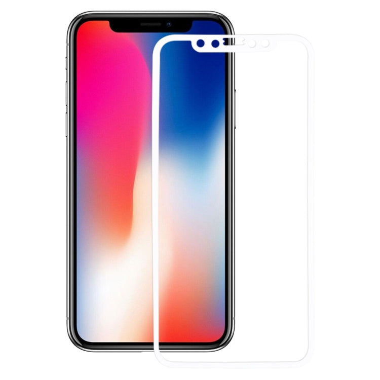 For iPhone X 0.26mm 9H Surface Hardness 3D Explosion-proof Full Screen Carbon Fiber Soft Edges Tempered Glass Screen Film