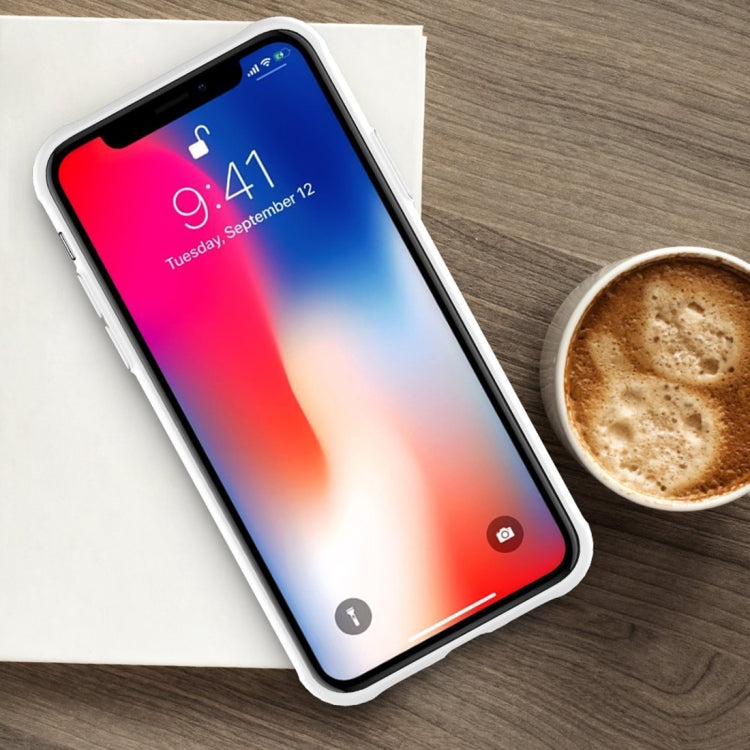 For iPhone X / XS Transparent Glass Protective Case with Support Wireless Charging Function
