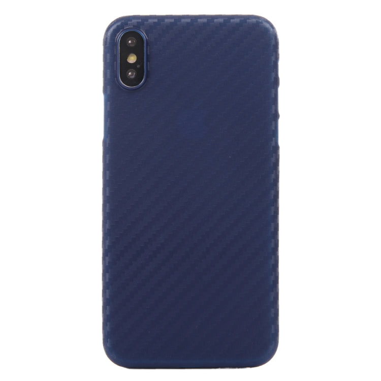For iPhone X / XS Carbon Fibre Texture PP Protective Back Cover Case