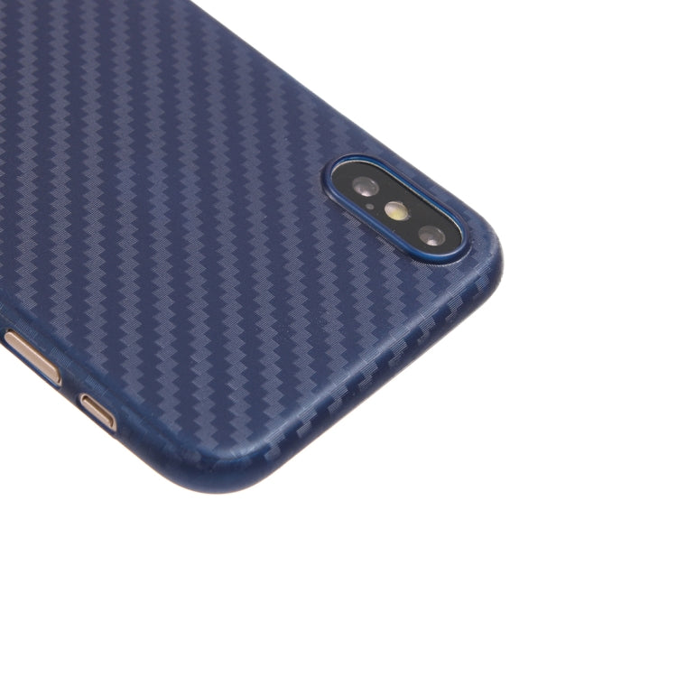 For iPhone X / XS Carbon Fibre Texture PP Protective Back Cover Case