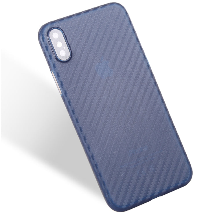 For iPhone X / XS Carbon Fibre Texture PP Protective Back Cover Case