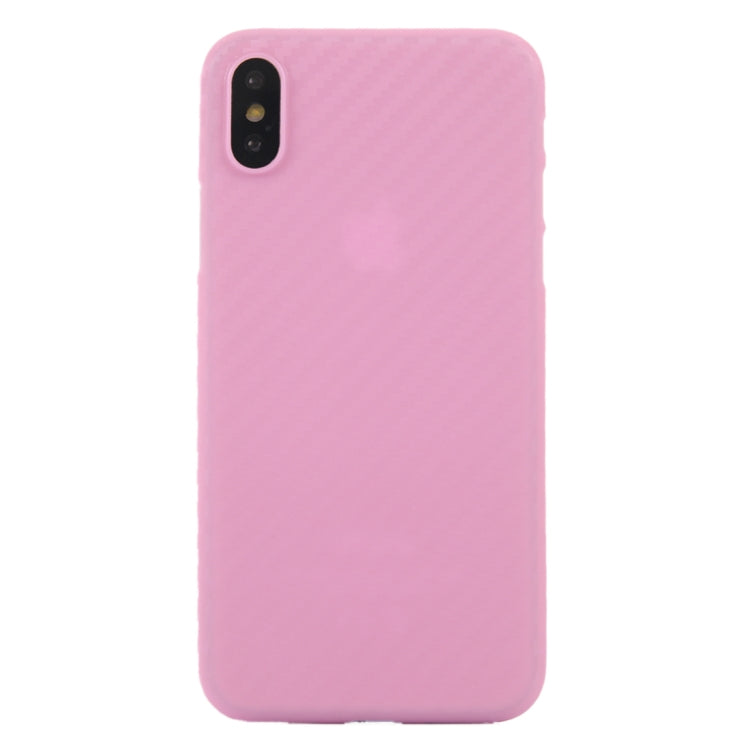 For iPhone X / XS Carbon Fibre Texture PP Protective Back Cover Case