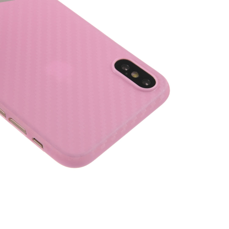 For iPhone X / XS Carbon Fibre Texture PP Protective Back Cover Case