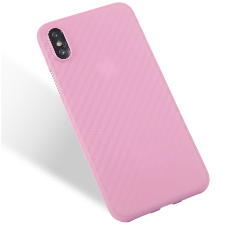 For iPhone X / XS Carbon Fibre Texture PP Protective Back Cover Case