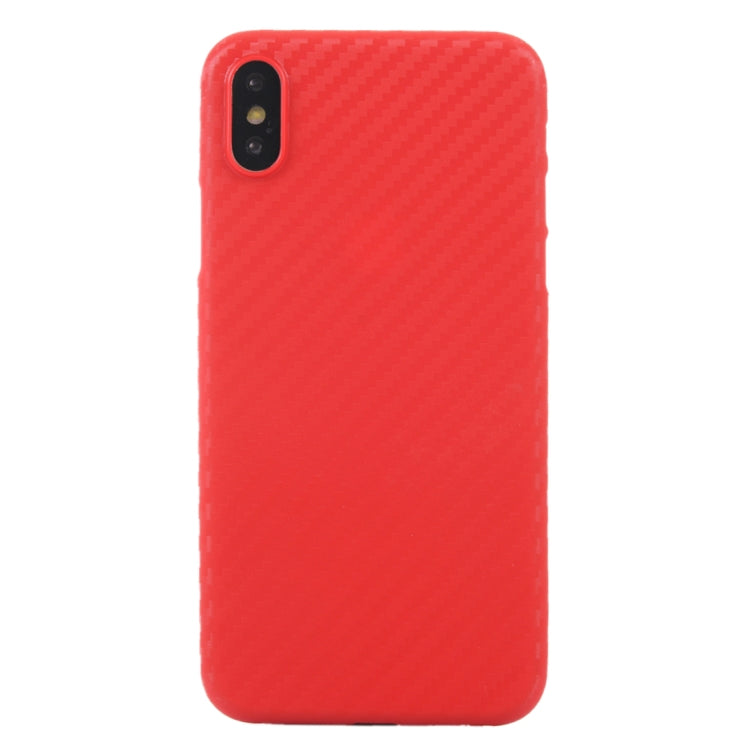 For iPhone X / XS Carbon Fibre Texture PP Protective Back Cover Case