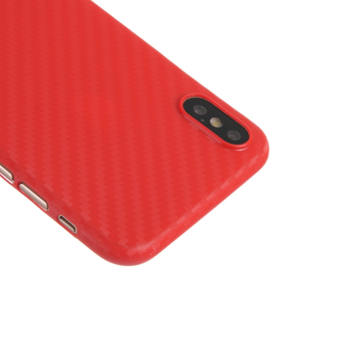 For iPhone X / XS Carbon Fibre Texture PP Protective Back Cover Case