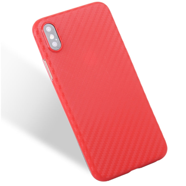 For iPhone X / XS Carbon Fibre Texture PP Protective Back Cover Case