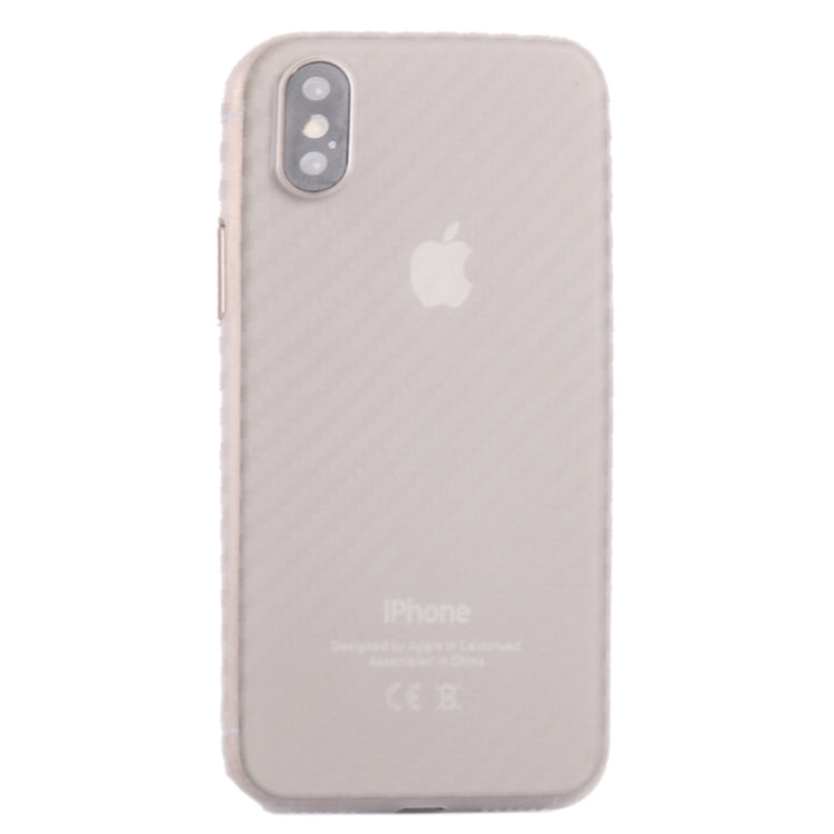 For iPhone X / XS Carbon Fibre Texture PP Protective Back Cover Case