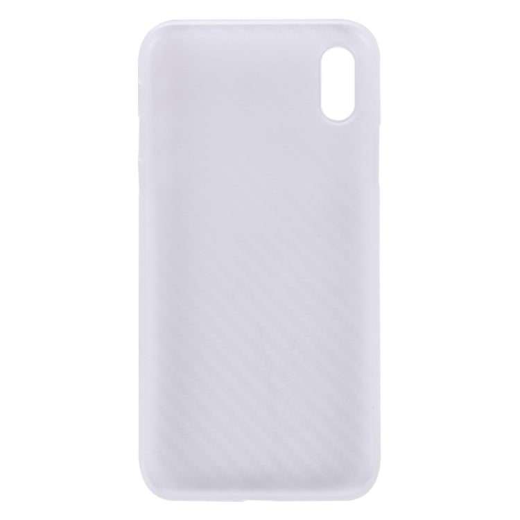 For iPhone X / XS Carbon Fibre Texture PP Protective Back Cover Case