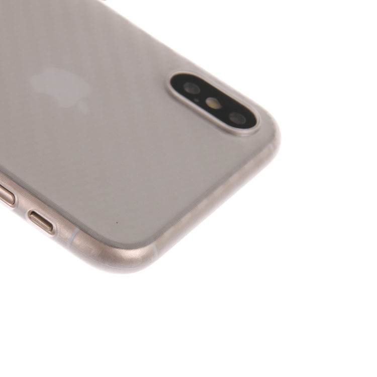 For iPhone X / XS Carbon Fibre Texture PP Protective Back Cover Case