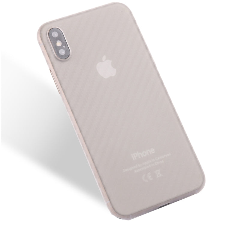 For iPhone X / XS Carbon Fibre Texture PP Protective Back Cover Case