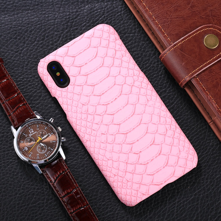 For iPhone X / XS Snake Skin Texture Paste Protective Back Cover Case