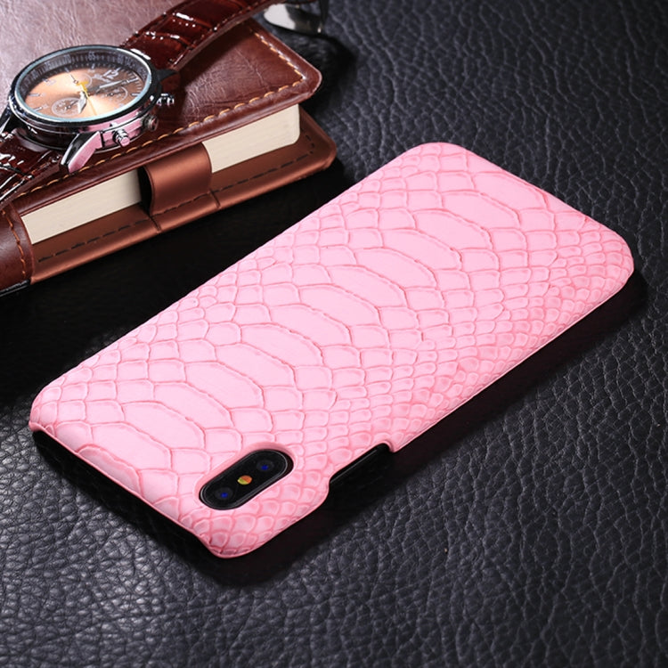 For iPhone X / XS Snake Skin Texture Paste Protective Back Cover Case