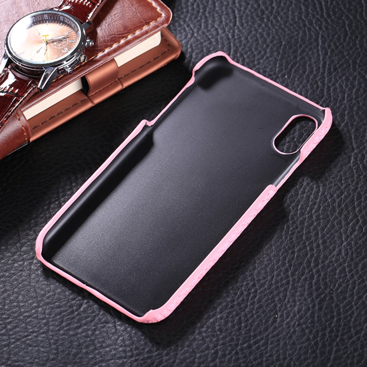 For iPhone X / XS Snake Skin Texture Paste Protective Back Cover Case