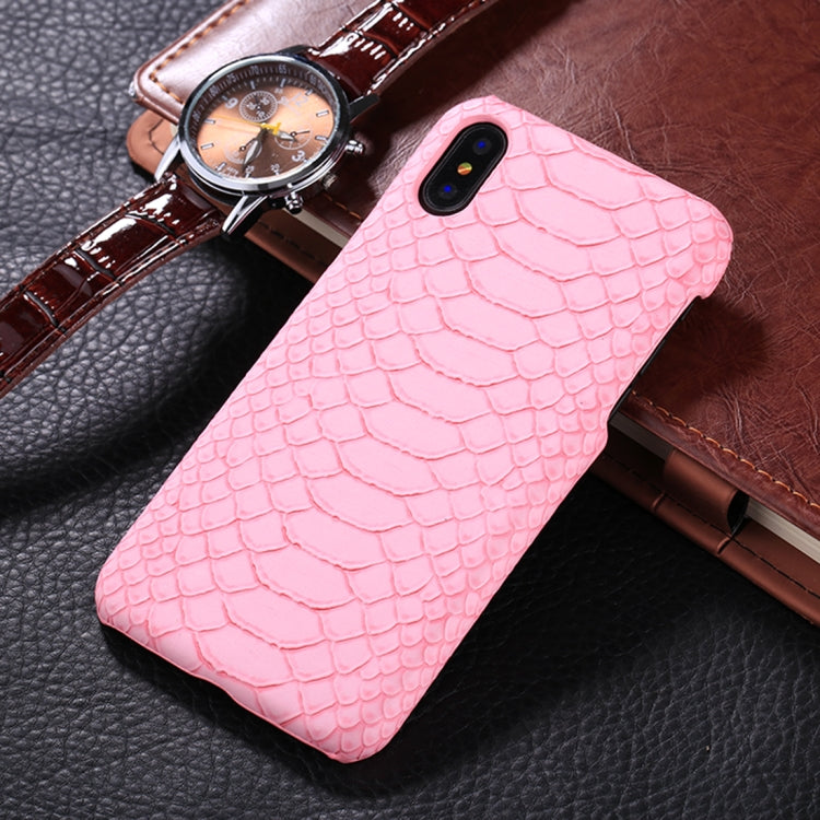 For iPhone X / XS Snake Skin Texture Paste Protective Back Cover Case