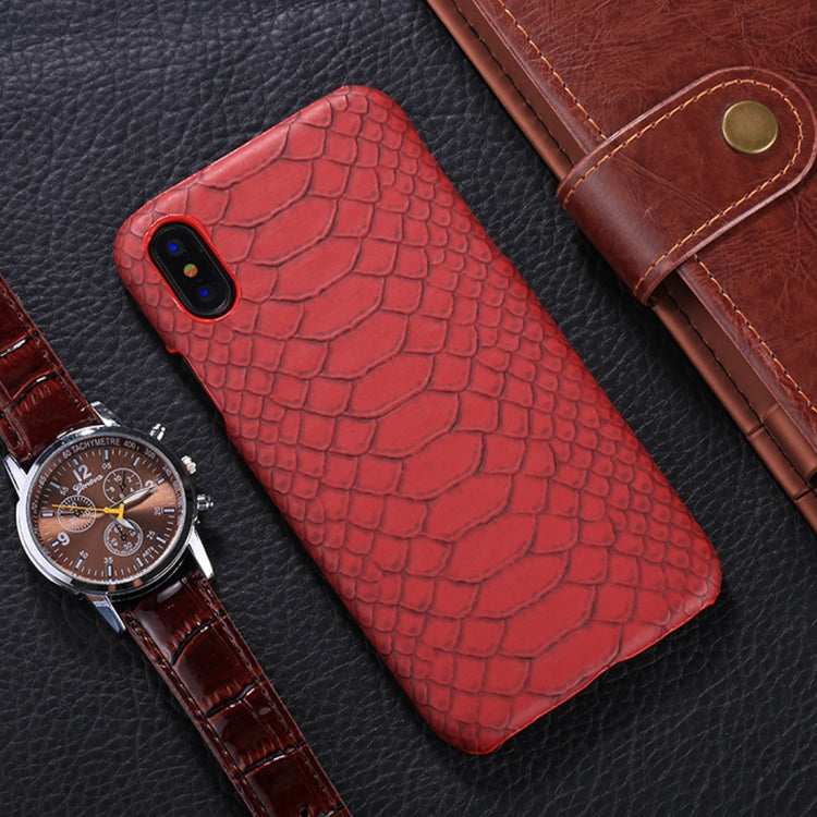 For iPhone X / XS Snake Skin Texture Paste Protective Back Cover Case