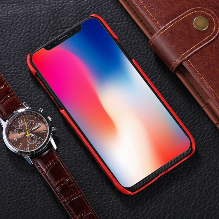 For iPhone X / XS Snake Skin Texture Paste Protective Back Cover Case