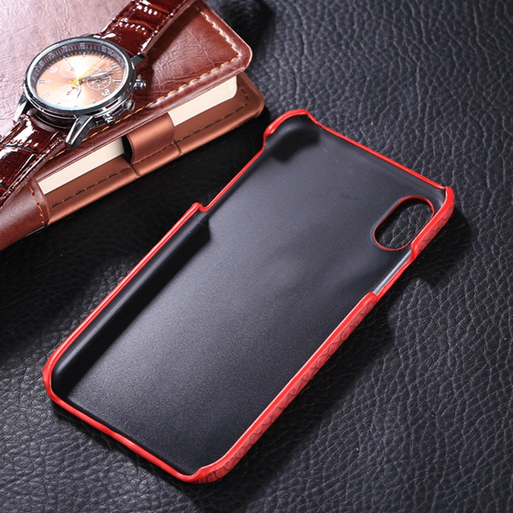 For iPhone X / XS Snake Skin Texture Paste Protective Back Cover Case