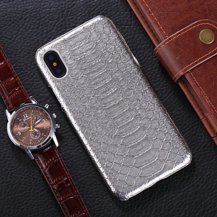 For iPhone X / XS Snake Skin Texture Paste Protective Back Cover Case
