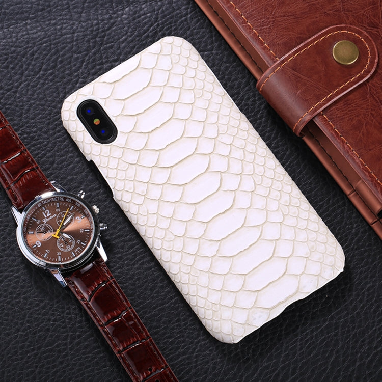 For iPhone X / XS Snake Skin Texture Paste Protective Back Cover Case