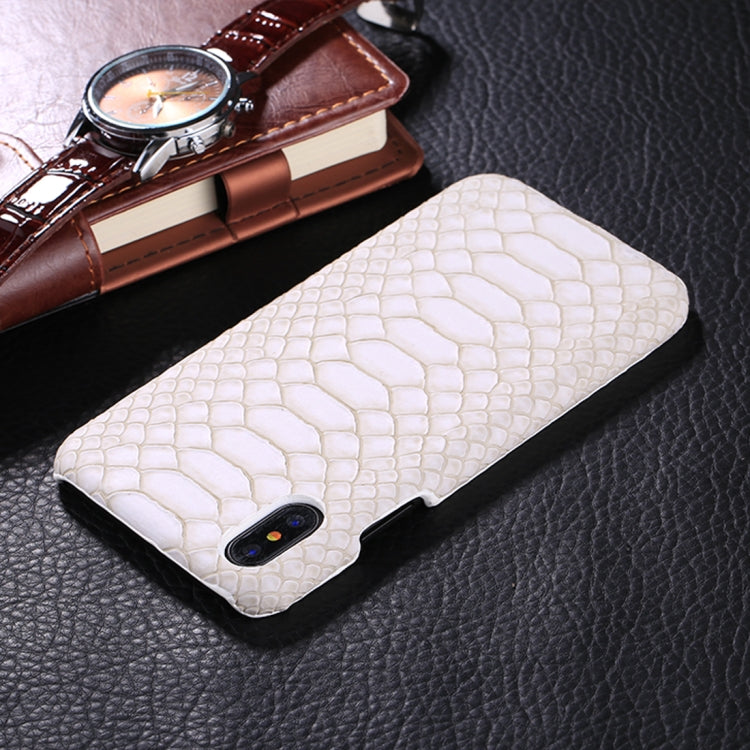 For iPhone X / XS Snake Skin Texture Paste Protective Back Cover Case