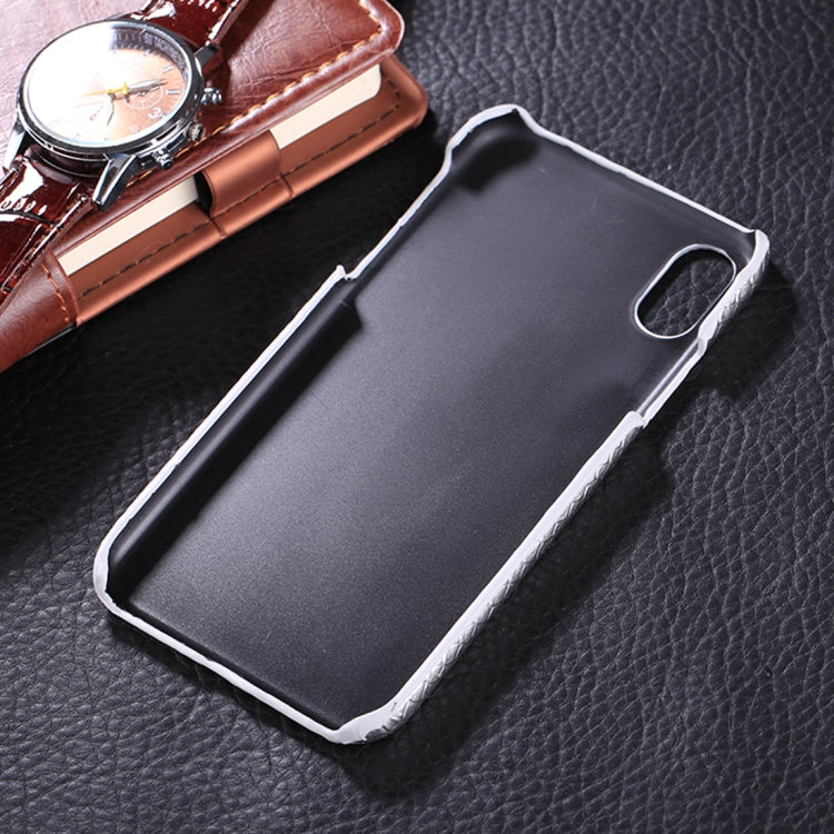 For iPhone X / XS Snake Skin Texture Paste Protective Back Cover Case