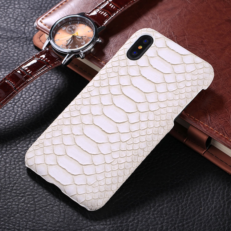 For iPhone X / XS Snake Skin Texture Paste Protective Back Cover Case