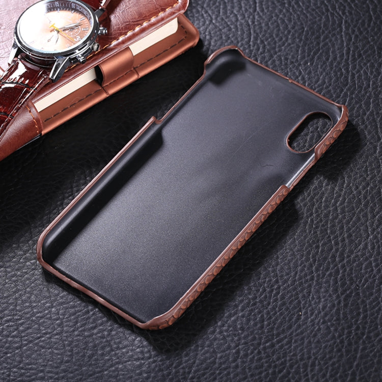 For iPhone X / XS Snake Skin Texture Paste Protective Back Cover Case