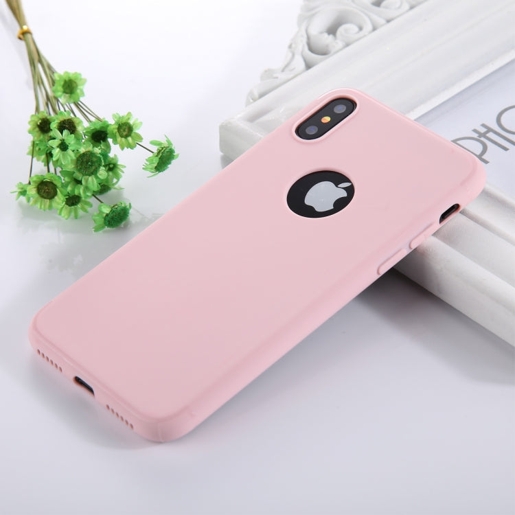 For iPhone X / XS Pure Color TPU Protective Back Cover Case