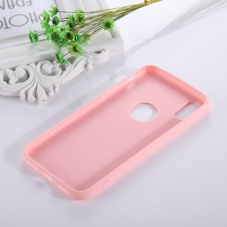 For iPhone X / XS Pure Color TPU Protective Back Cover Case