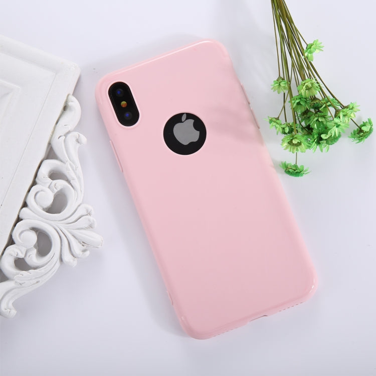 For iPhone X / XS Pure Color TPU Protective Back Cover Case