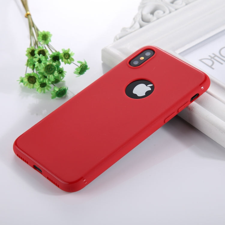 For iPhone X / XS Pure Color TPU Protective Back Cover Case