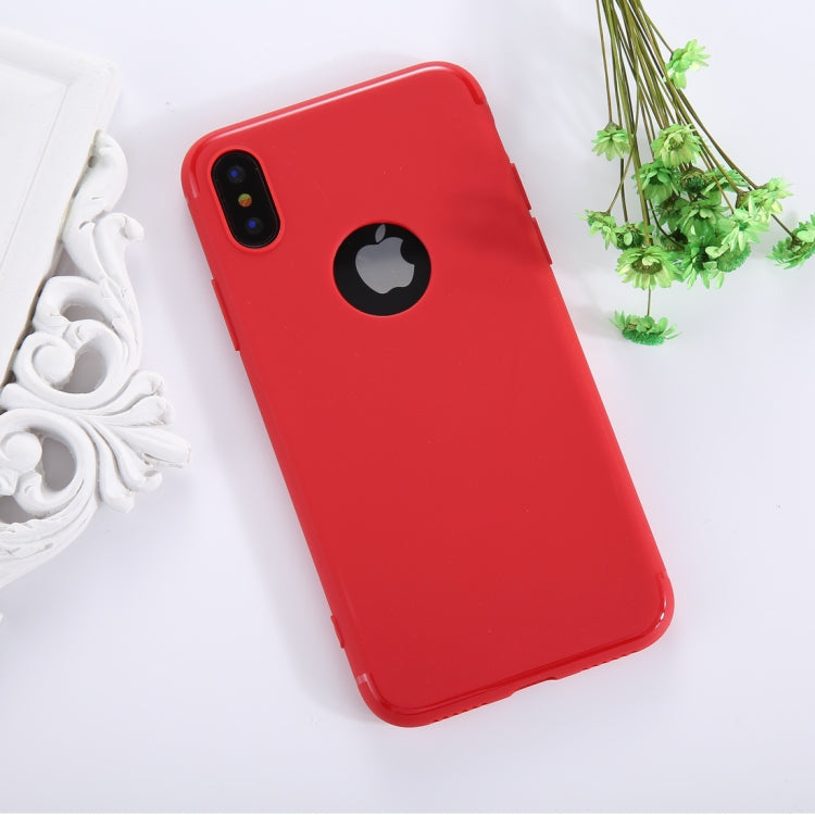 For iPhone X / XS Pure Color TPU Protective Back Cover Case