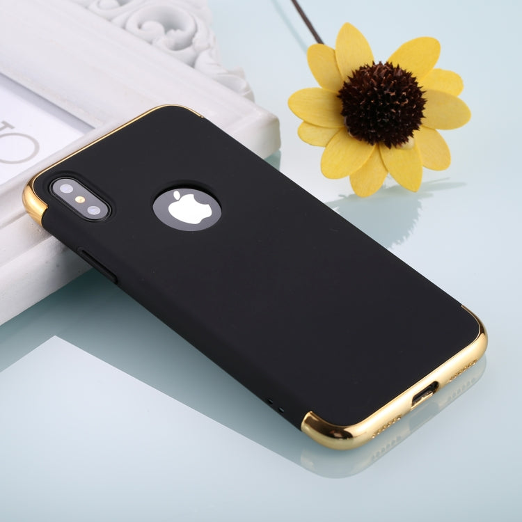 For iPhone X / XS Three Stage Splicing Electroplating Side Protective Back Cover Case