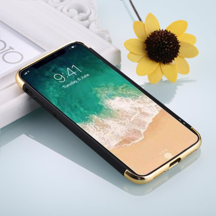 For iPhone X / XS Three Stage Splicing Electroplating Side Protective Back Cover Case