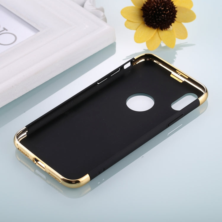 For iPhone X / XS Three Stage Splicing Electroplating Side Protective Back Cover Case
