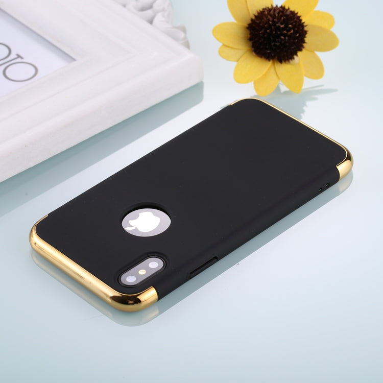 For iPhone X / XS Three Stage Splicing Electroplating Side Protective Back Cover Case