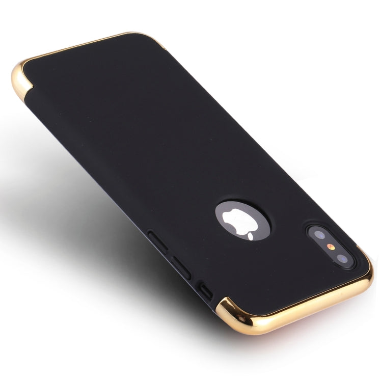 For iPhone X / XS Three Stage Splicing Electroplating Side Protective Back Cover Case