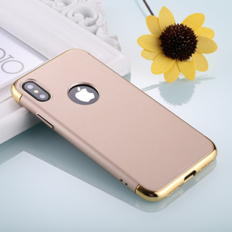 For iPhone X / XS Three Stage Splicing Electroplating Side Protective Back Cover Case