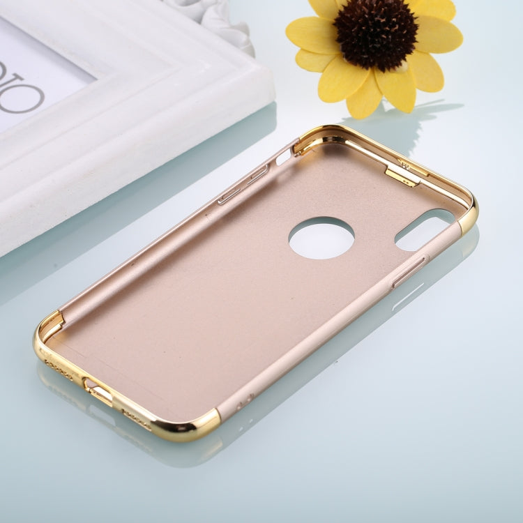 For iPhone X / XS Three Stage Splicing Electroplating Side Protective Back Cover Case