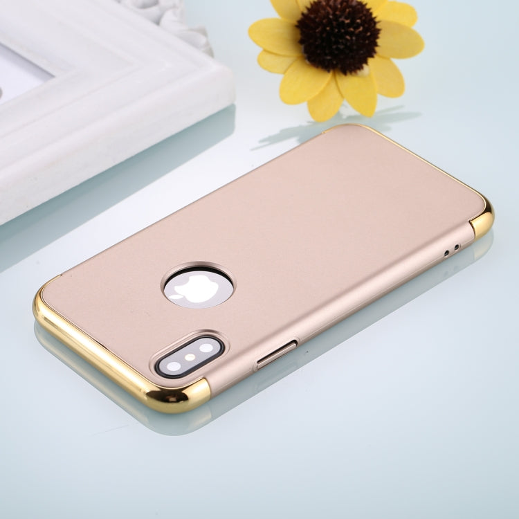 For iPhone X / XS Three Stage Splicing Electroplating Side Protective Back Cover Case