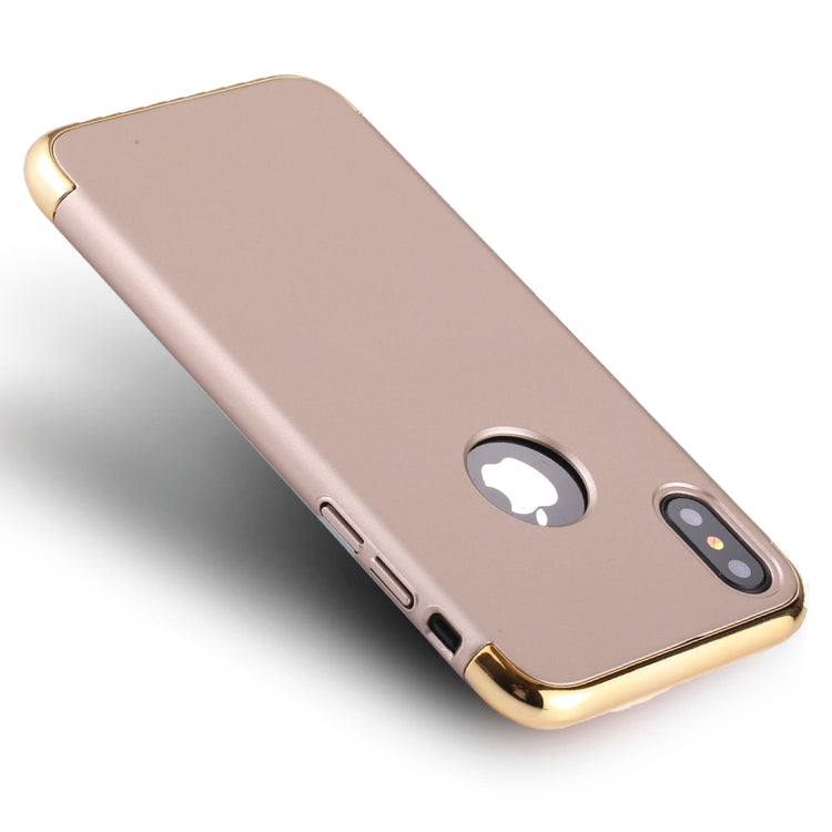 For iPhone X / XS Three Stage Splicing Electroplating Side Protective Back Cover Case