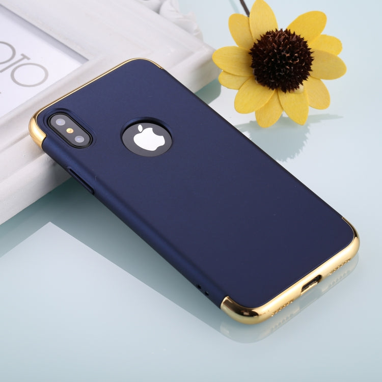 For iPhone X / XS Three Stage Splicing Electroplating Side Protective Back Cover Case