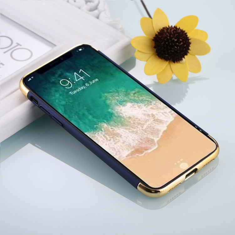 For iPhone X / XS Three Stage Splicing Electroplating Side Protective Back Cover Case
